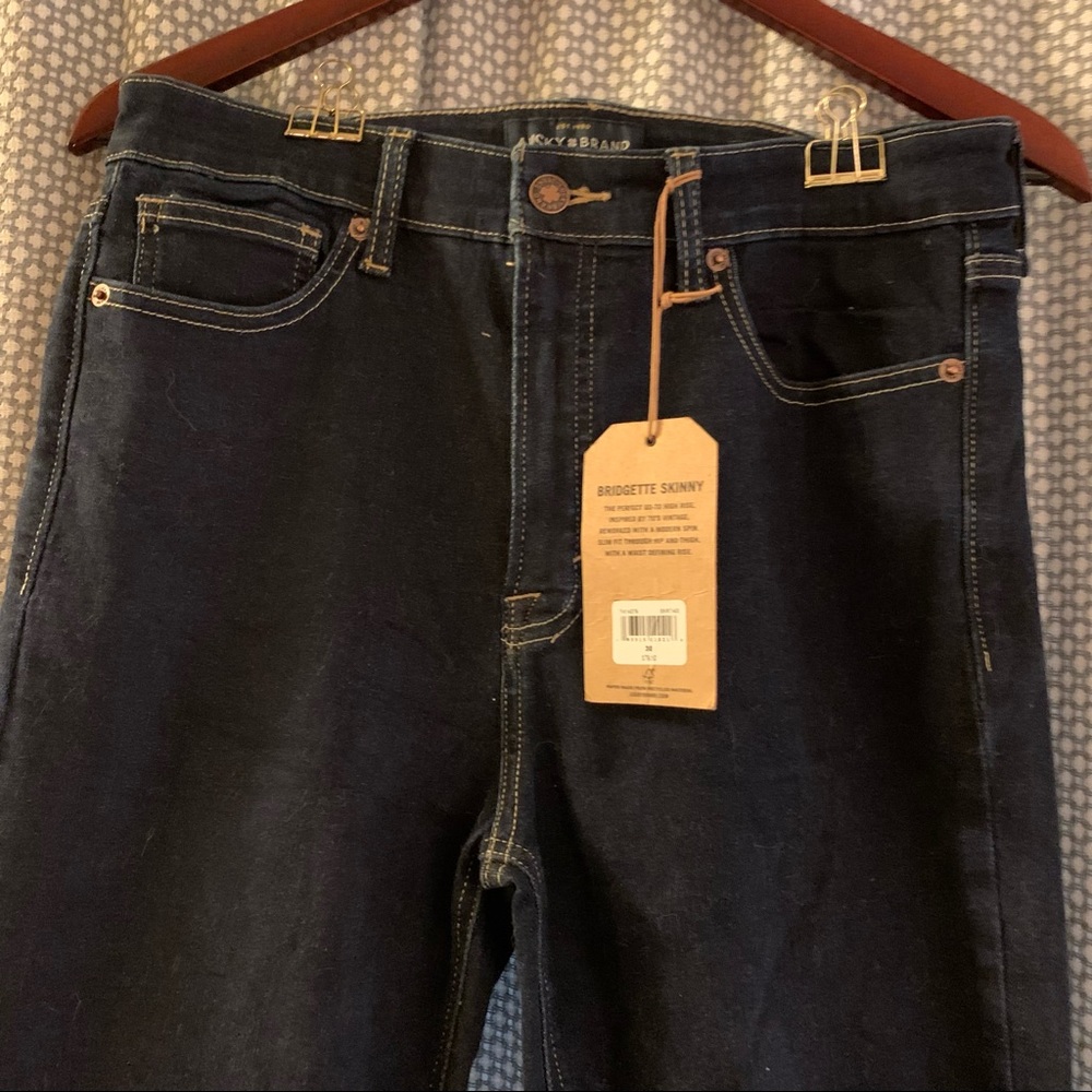 NWT Lucky Brand Bridgitte Dark Wash Hi-Rise Skinny Jeans - Picture 3 of 7